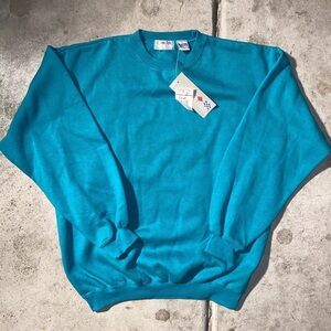 Vintage 90’s French Navy Sport Blank Crewneck Sweatshirt Size Small Brand New